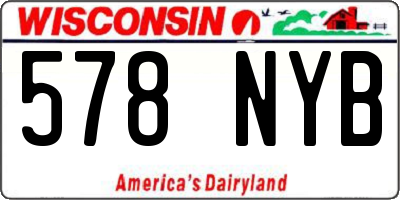 WI license plate 578NYB