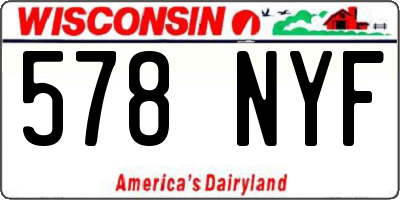 WI license plate 578NYF