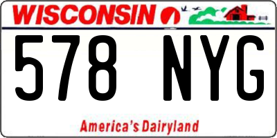 WI license plate 578NYG