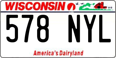 WI license plate 578NYL