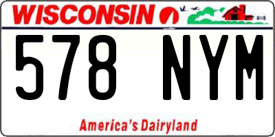 WI license plate 578NYM
