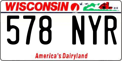 WI license plate 578NYR