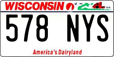 WI license plate 578NYS
