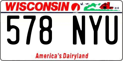 WI license plate 578NYU