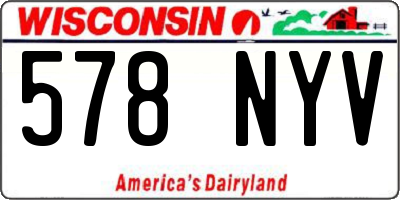WI license plate 578NYV