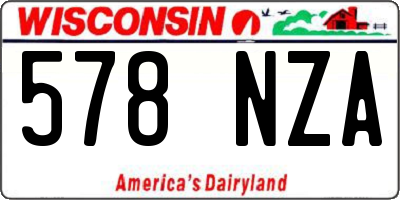 WI license plate 578NZA