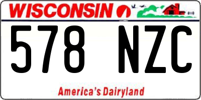 WI license plate 578NZC