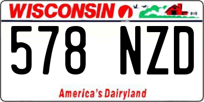 WI license plate 578NZD