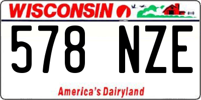 WI license plate 578NZE