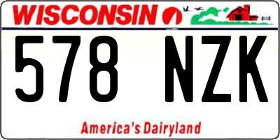 WI license plate 578NZK