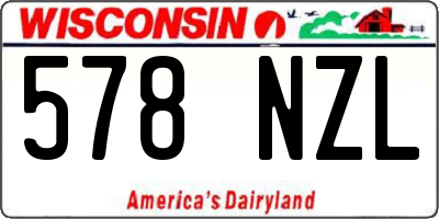 WI license plate 578NZL