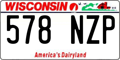 WI license plate 578NZP