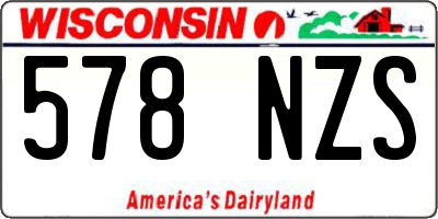 WI license plate 578NZS