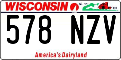 WI license plate 578NZV