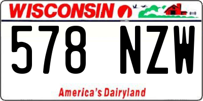WI license plate 578NZW