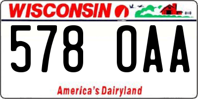 WI license plate 578OAA