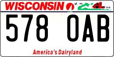WI license plate 578OAB