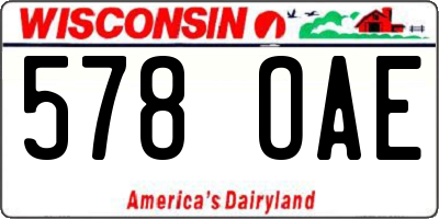 WI license plate 578OAE