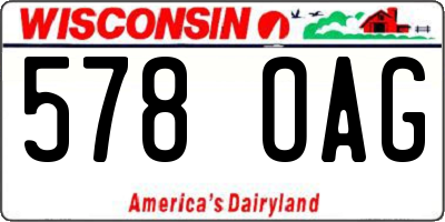 WI license plate 578OAG