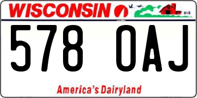 WI license plate 578OAJ