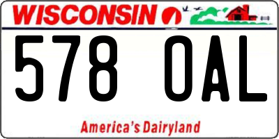 WI license plate 578OAL
