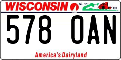 WI license plate 578OAN