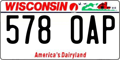WI license plate 578OAP