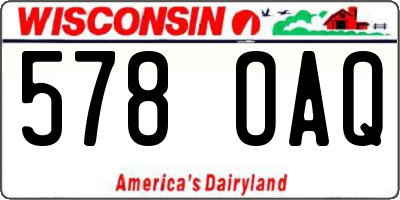 WI license plate 578OAQ