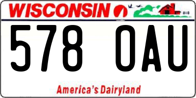 WI license plate 578OAU
