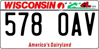 WI license plate 578OAV