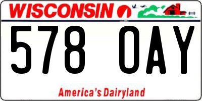 WI license plate 578OAY