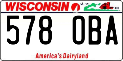 WI license plate 578OBA