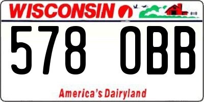 WI license plate 578OBB