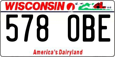 WI license plate 578OBE