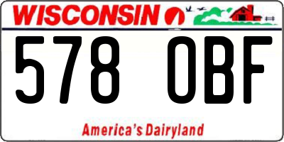 WI license plate 578OBF