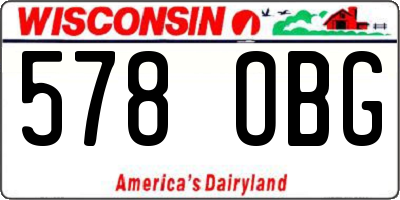 WI license plate 578OBG