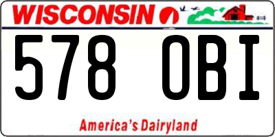 WI license plate 578OBI