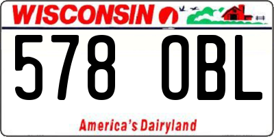 WI license plate 578OBL