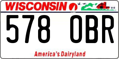 WI license plate 578OBR