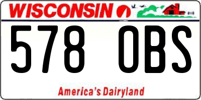 WI license plate 578OBS