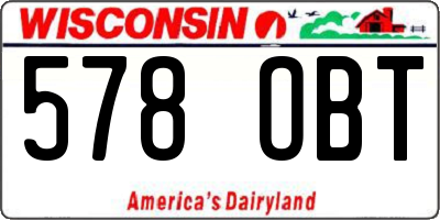 WI license plate 578OBT