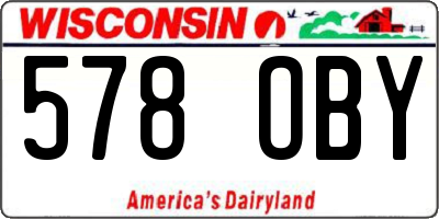 WI license plate 578OBY