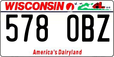 WI license plate 578OBZ