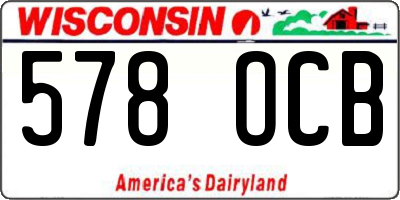 WI license plate 578OCB