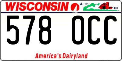 WI license plate 578OCC