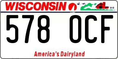 WI license plate 578OCF