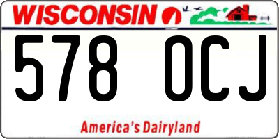 WI license plate 578OCJ