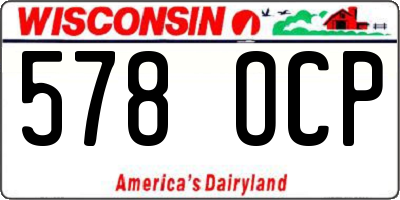 WI license plate 578OCP