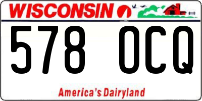 WI license plate 578OCQ