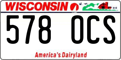 WI license plate 578OCS